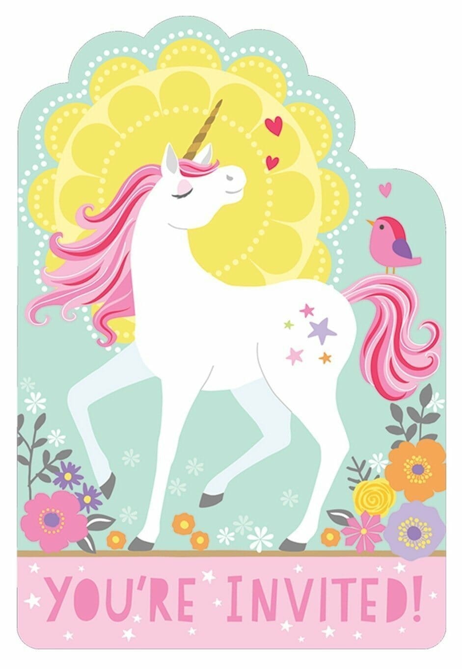 Magical Unicorn Party Invitations & Envelopes - 8pk