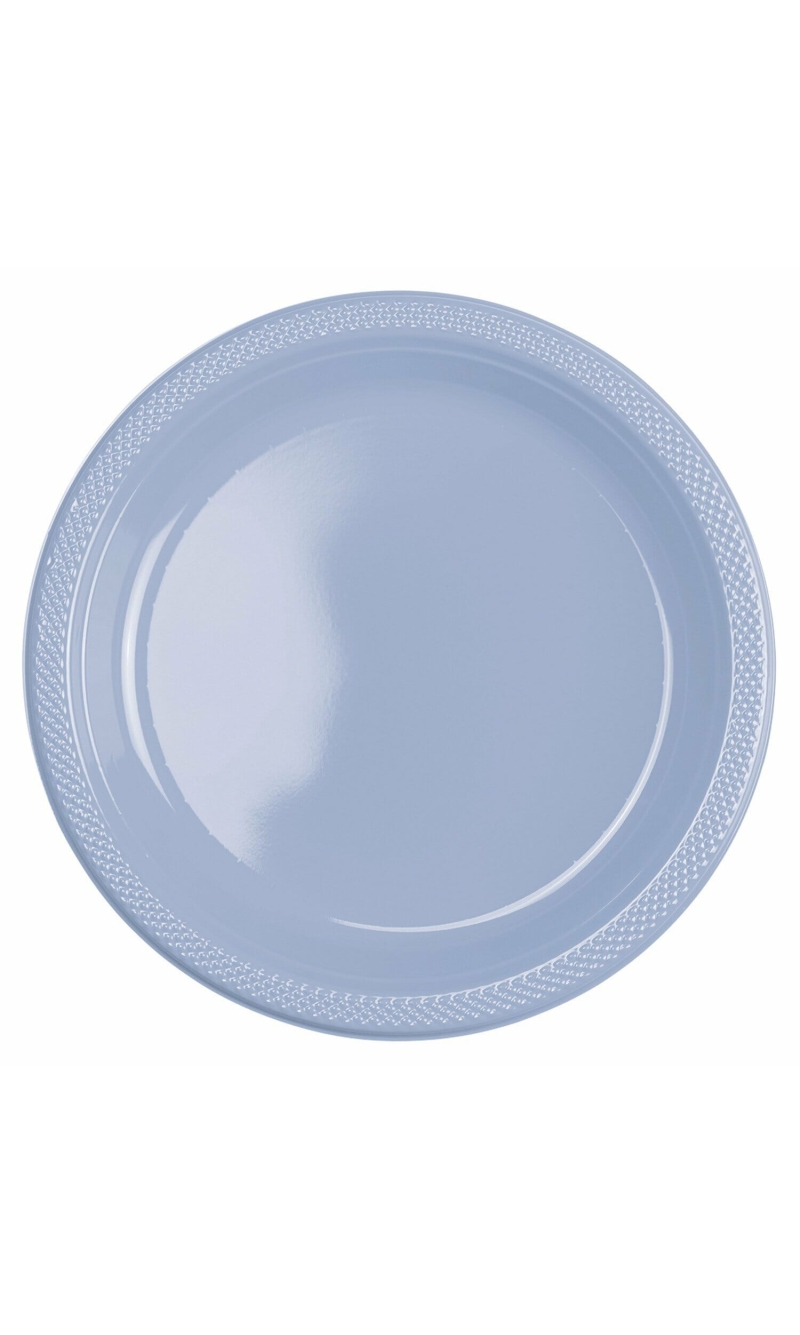 Pastel Blue Plastic Plates 22.8 cm - 10pk