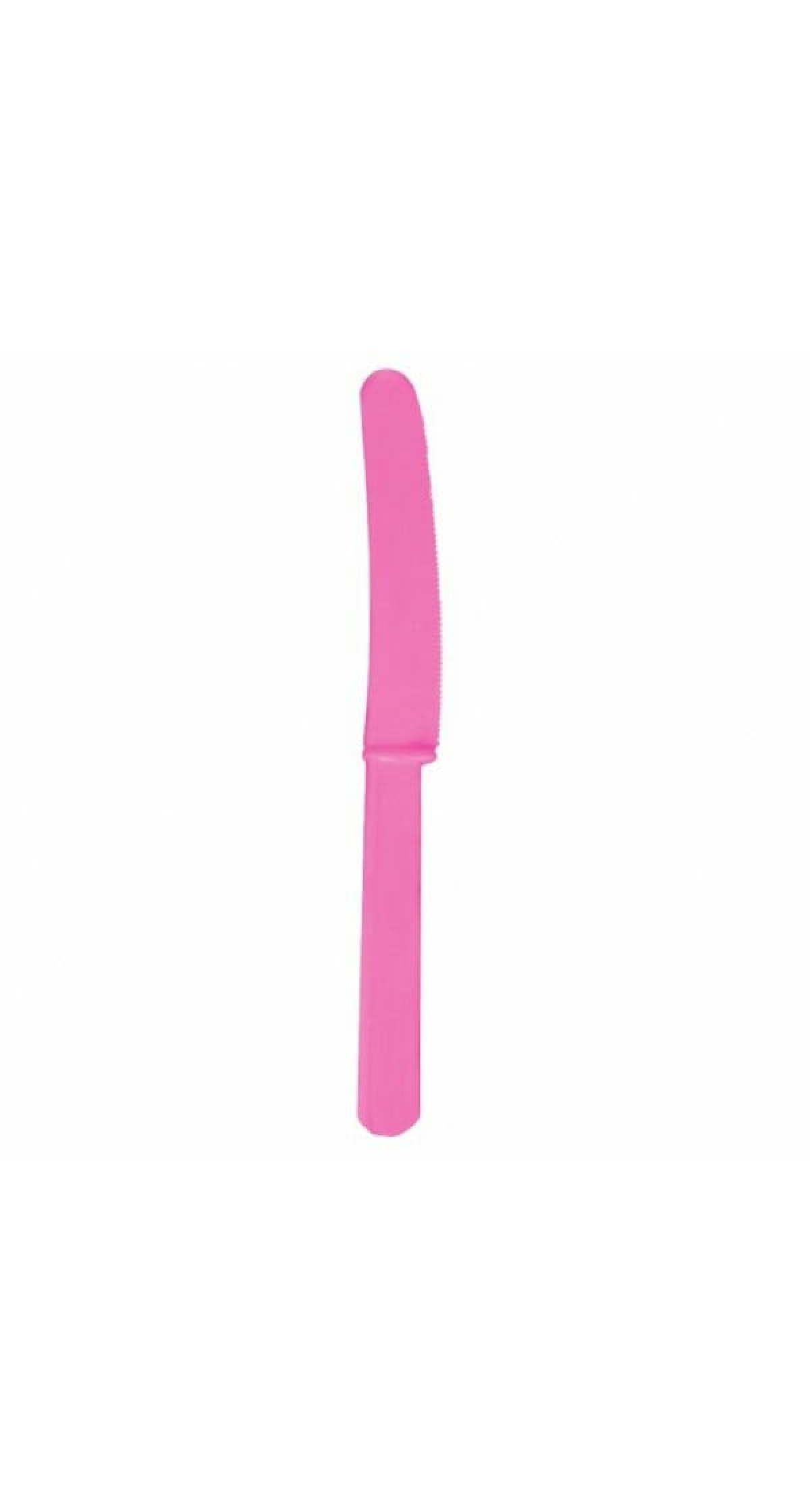 Bright Pink Reusable Plastic Knives - 10pk