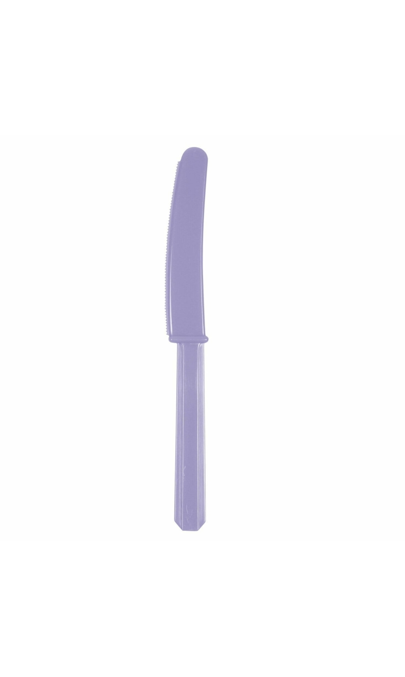 New Purple Reusable Plastic Knives - 10pk