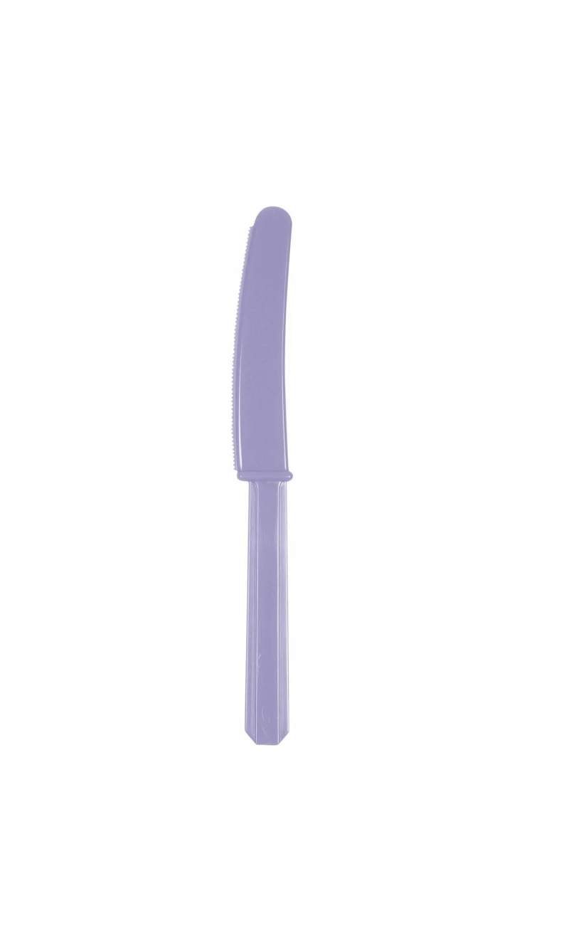 New Purple Reusable Plastic Knives - 10pk