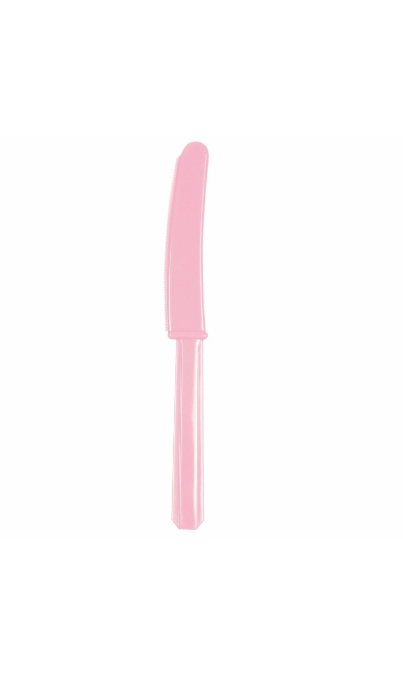 New Pink Reusable Plastic Knives - 10pk