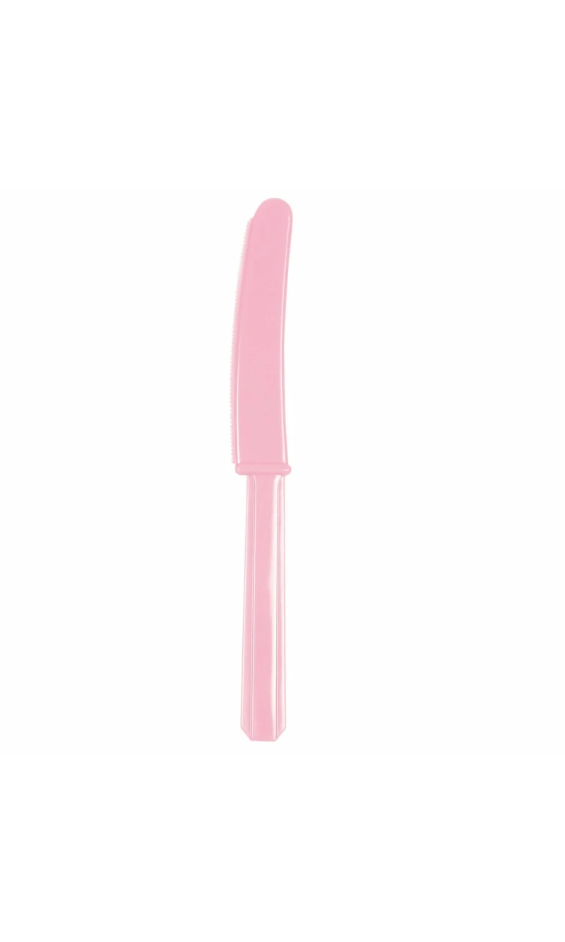 New Pink Reusable Plastic Knives - 10pk