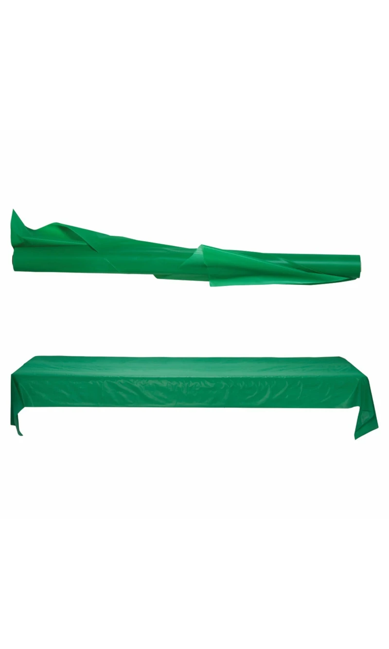 Festive Green Plastic Tablecover Banqueting Roll - 30mt