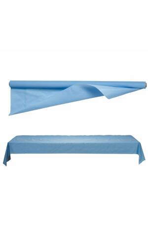 Pastel Blue Plastic Tablecover Banqueting Roll - 30mt