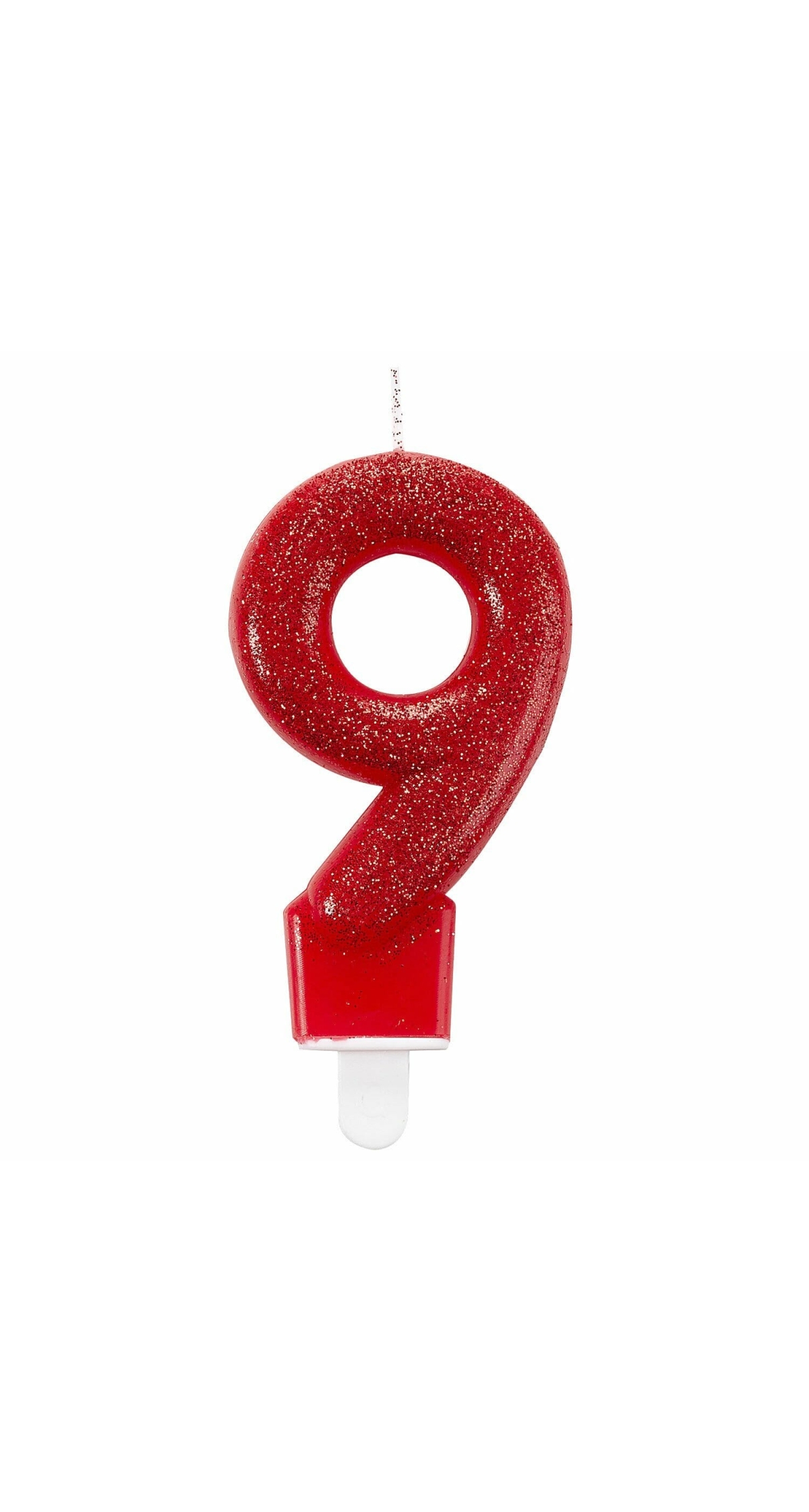 Number Candle 9 Glitter Height 7.6 cm