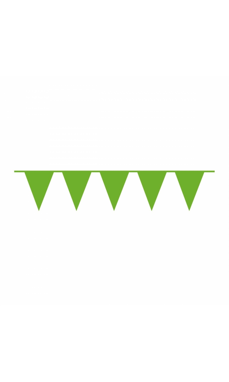 Pennant Flag Banner Plastic Kiwi Green - 10m x 32cm
