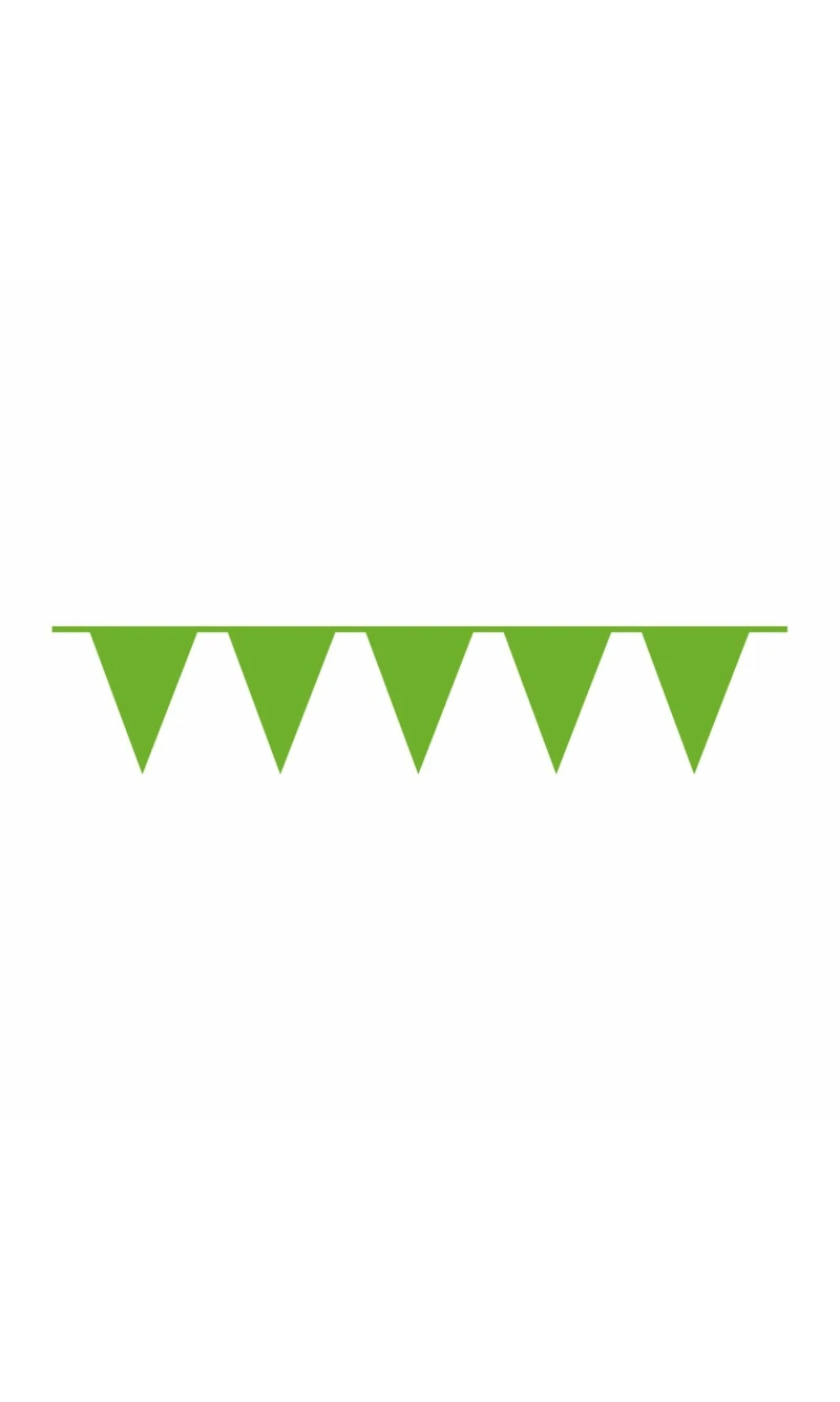 Pennant Flag Banner Plastic Kiwi Green - 10m x 32cm