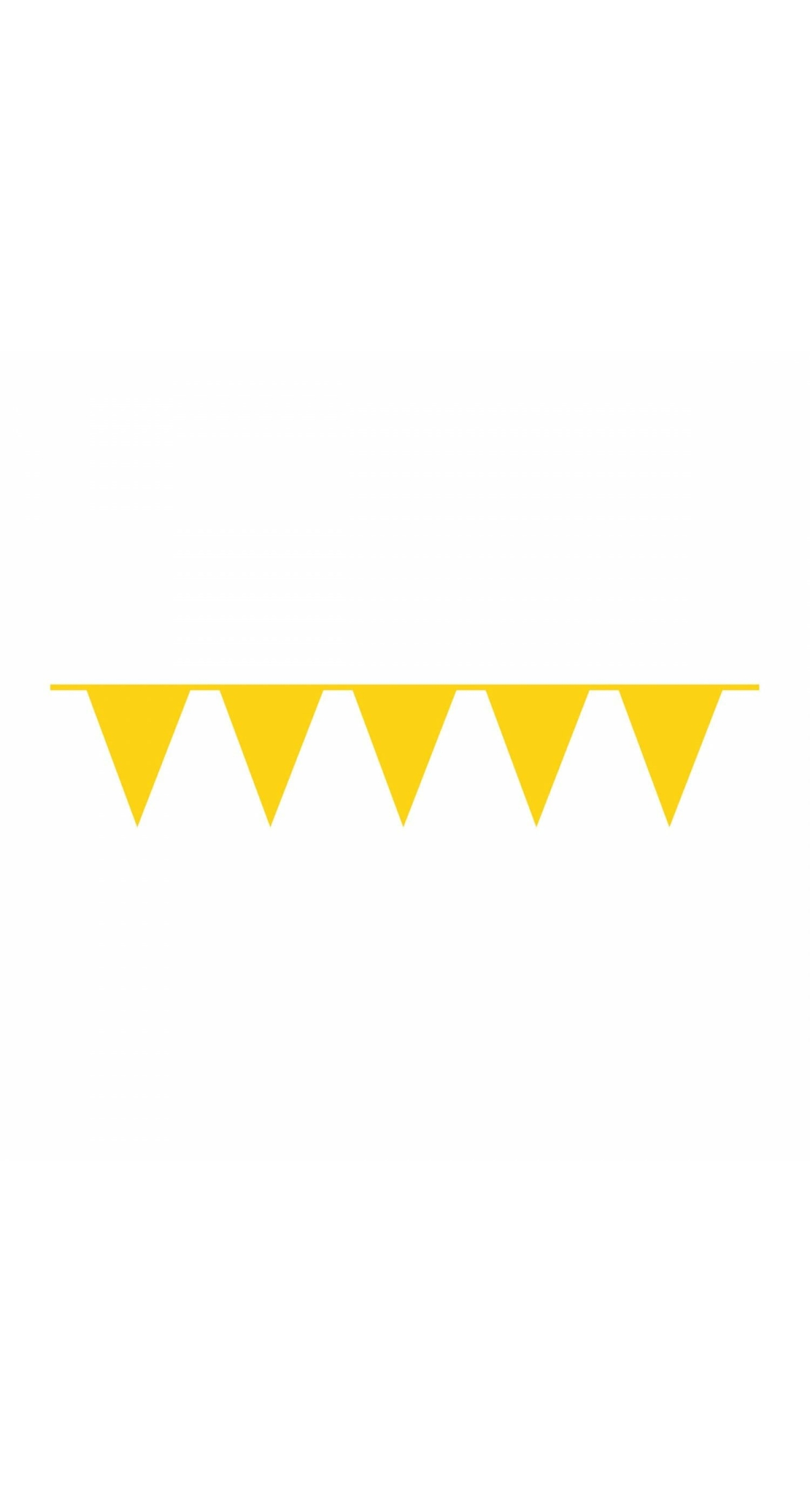 Pennant Flag Banner Plastic Yellow - 10m x 32cm