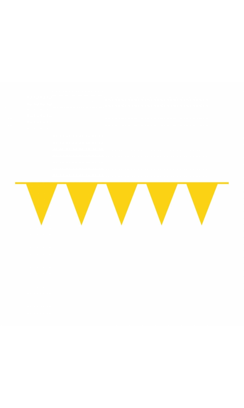 Pennant Flag Banner Plastic Yellow - 10m x 32cm