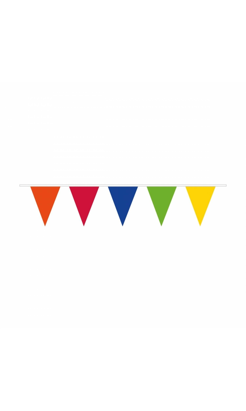 Pennant Flag Banner Plastic Rainbow - 10m x 32cm