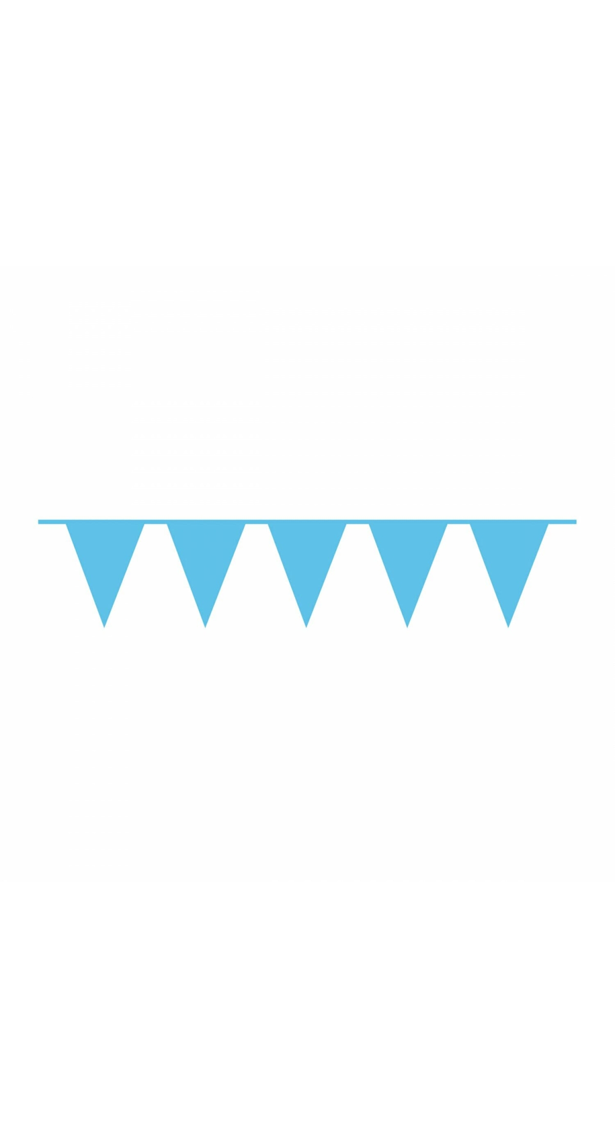 Pennant Flag Banner Plastic Caribbean Blue - 10m x 32cm