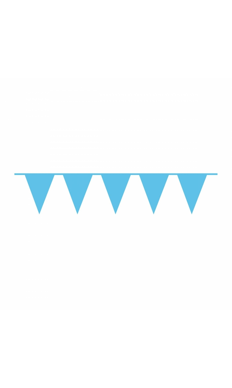 Pennant Flag Banner Plastic Caribbean Blue - 10m x 32cm