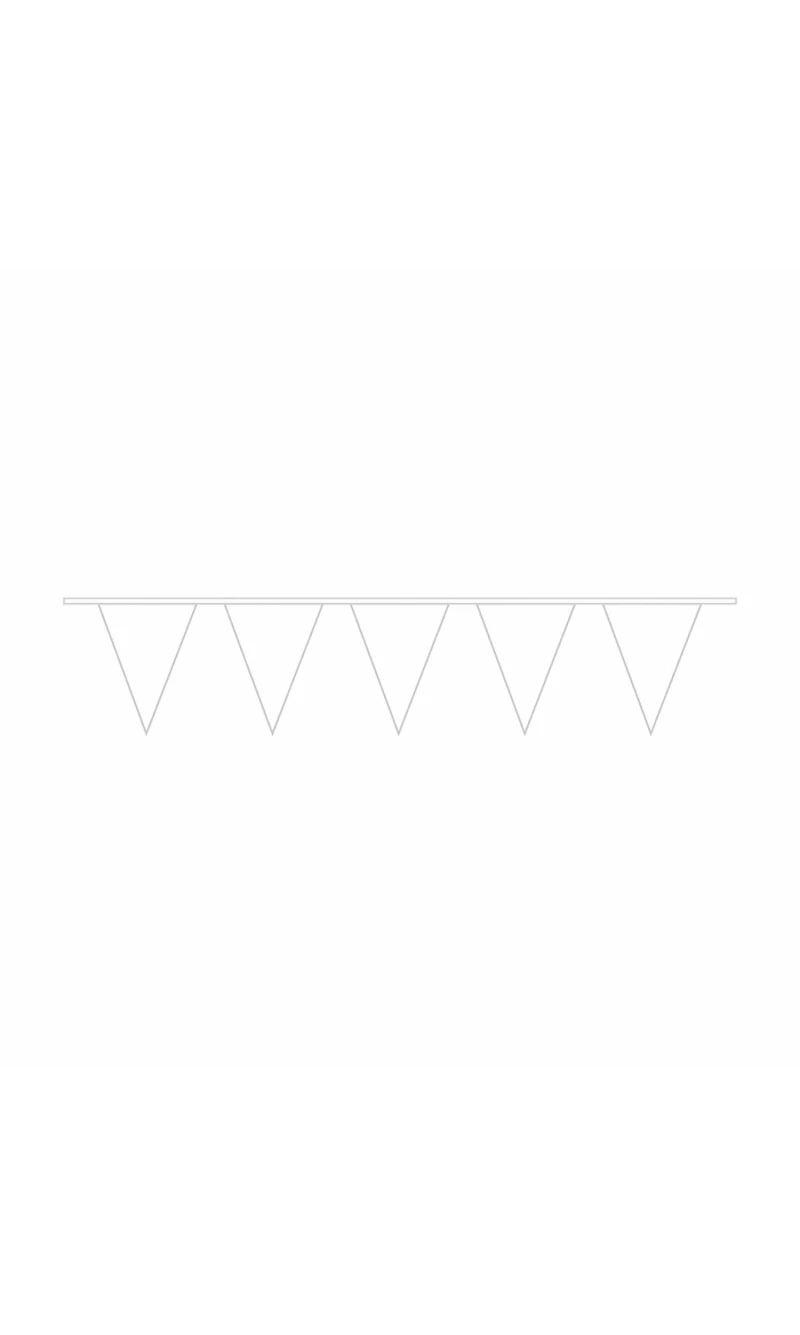Pennant Flag Banner Plastic White - 10m x 32cm