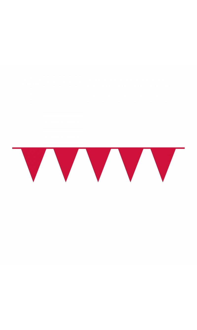 Pennant Flag Banner Plastic Red - 10m x 32cm