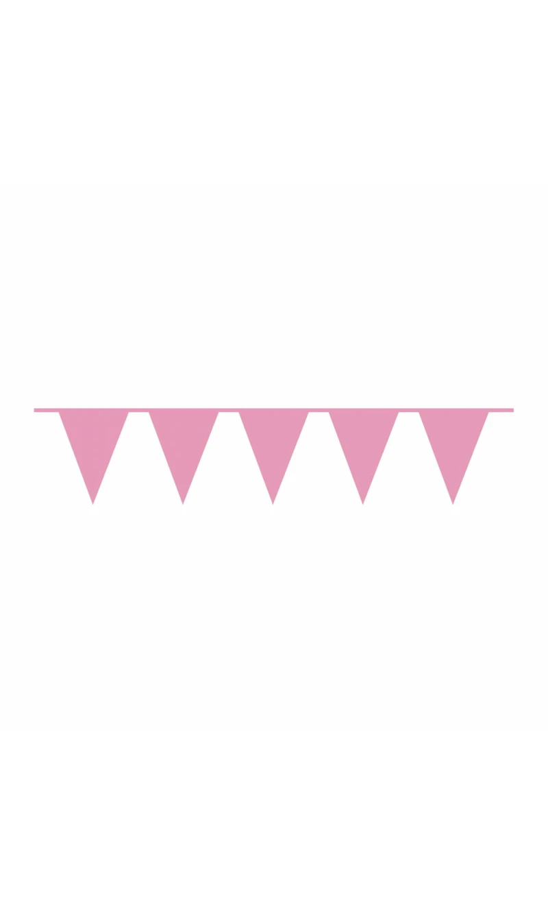 Pennant Flag Banner Plastic Bright Pink - 10m x 32cm