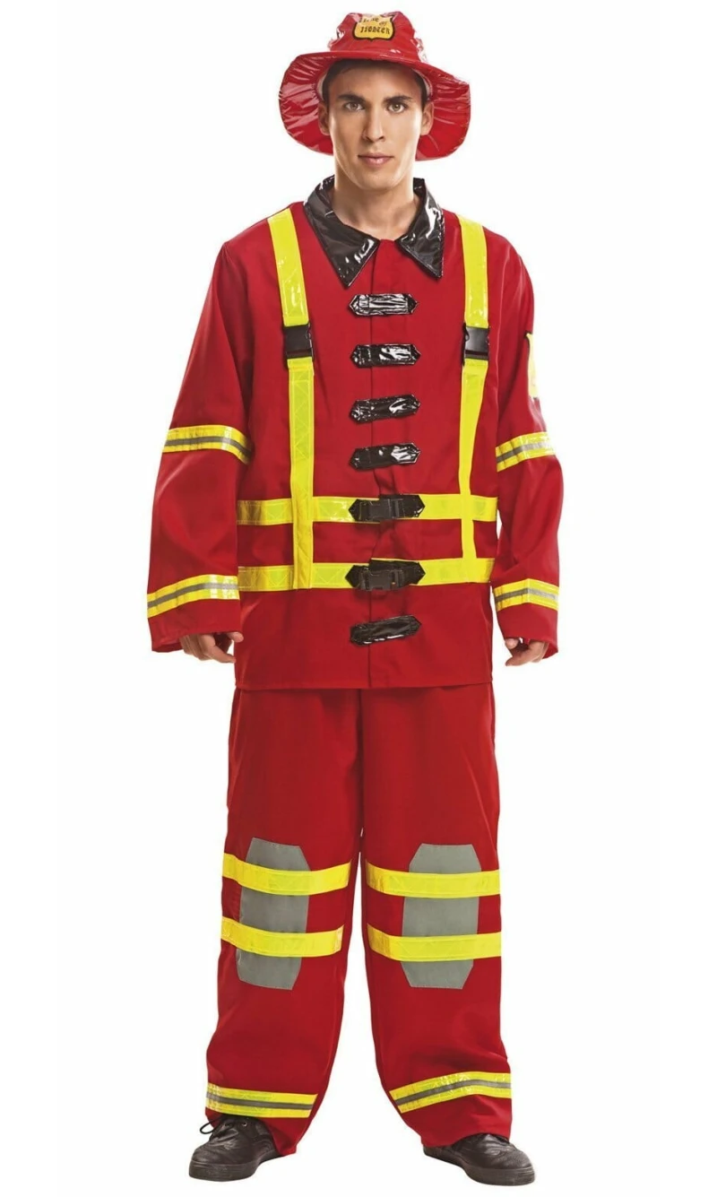 Fireman Firefighter Costume - Adult Size Medium / Large