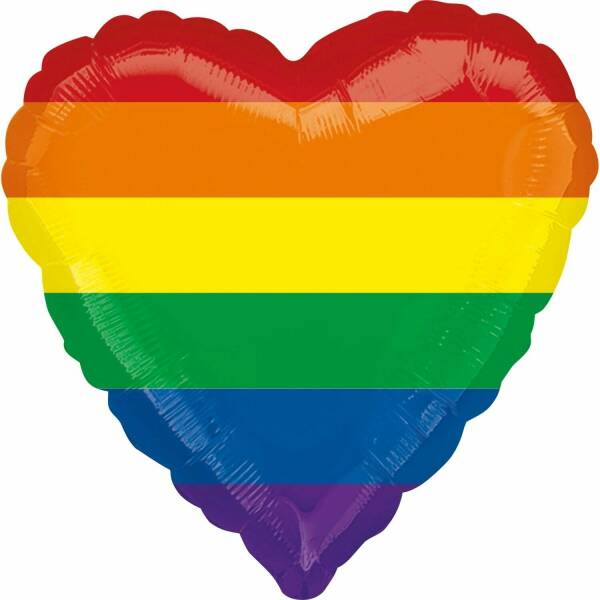 Standard Rainbow Fun Heart Shaped Foil Balloon - 17'' (43cm)