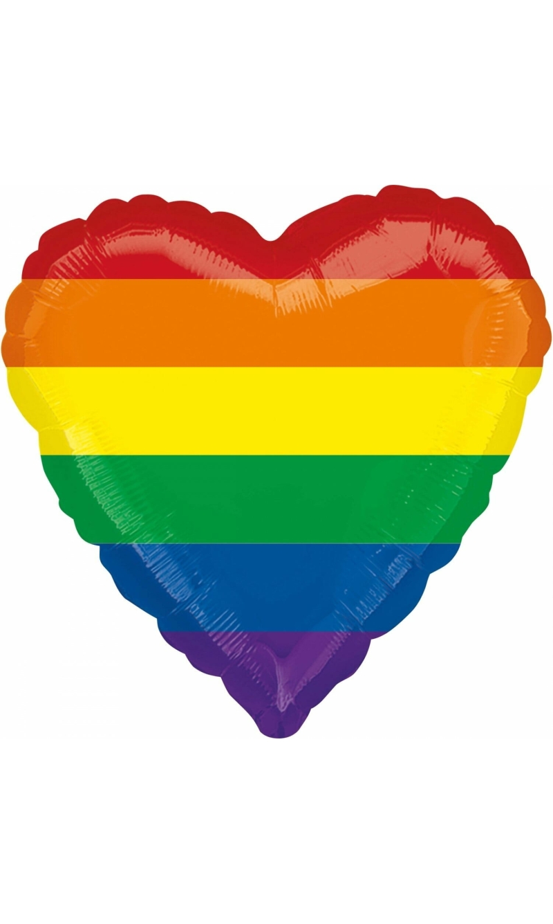 Standard Rainbow Fun Heart Shaped Foil Balloon - 17'' (43cm)