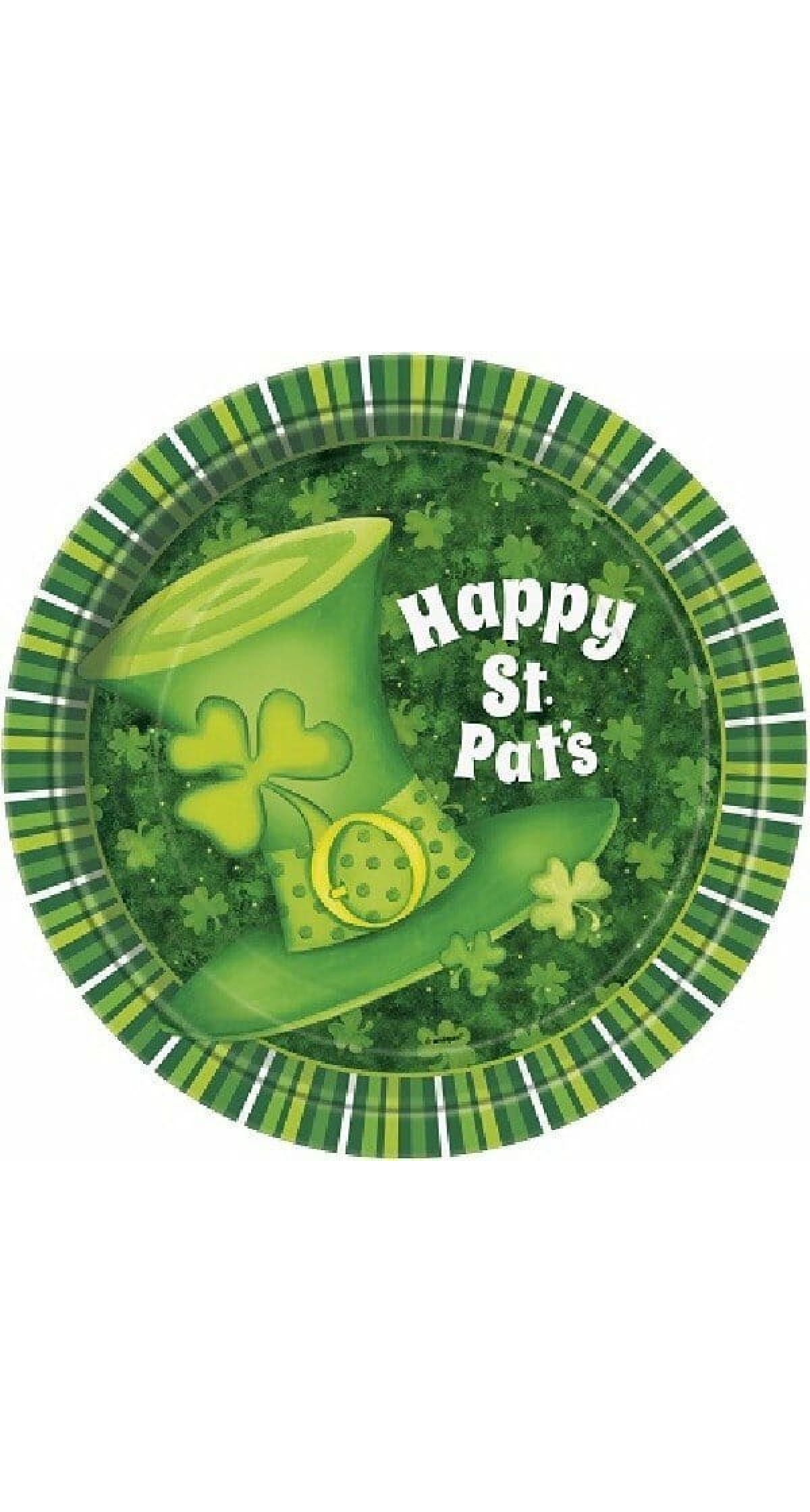 St Patrick's Days Lucky Stripers Plates (9'') - 8pk