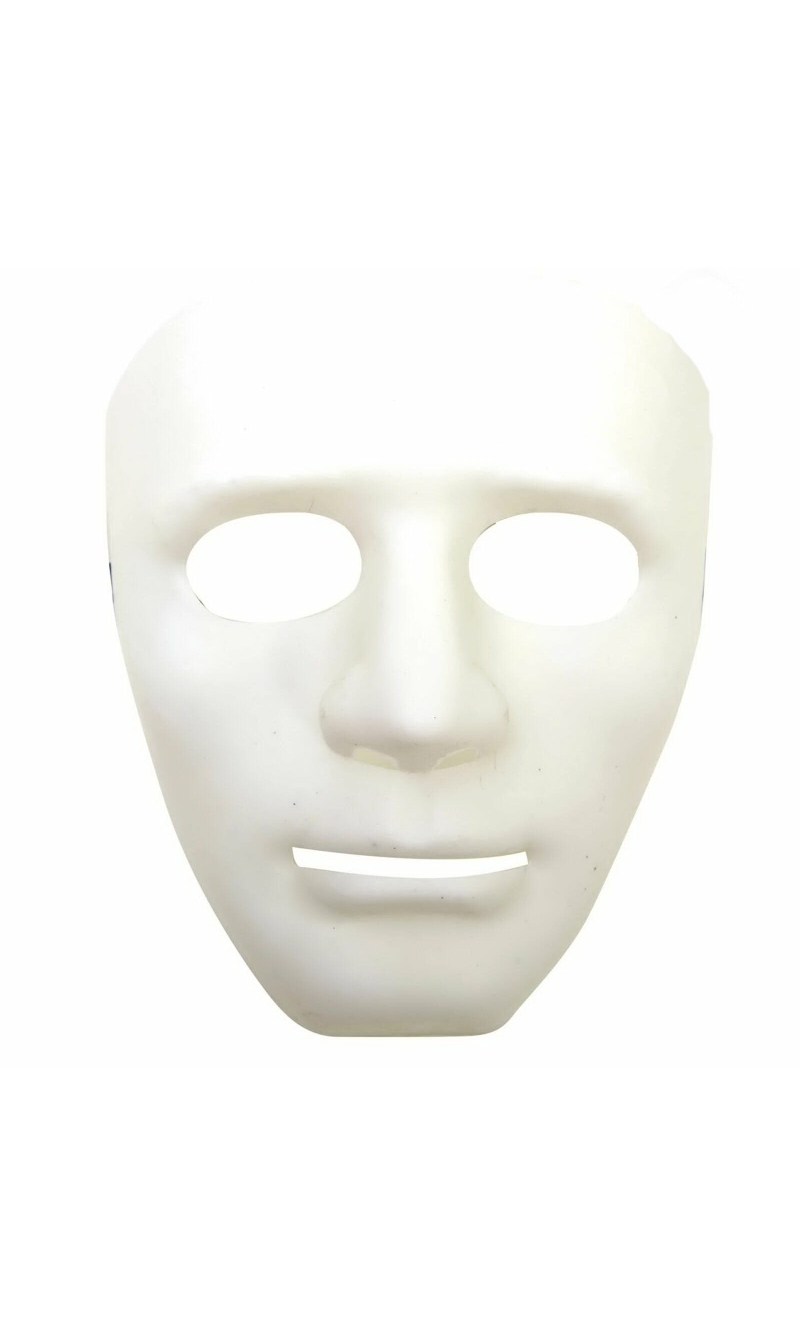 White Plain Mask - Adult One Size
