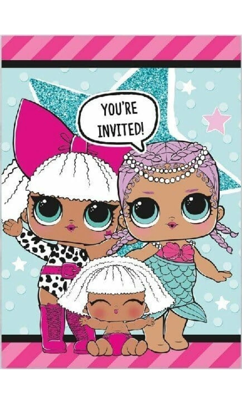 LOL Surprise Party Invitations - 8pk