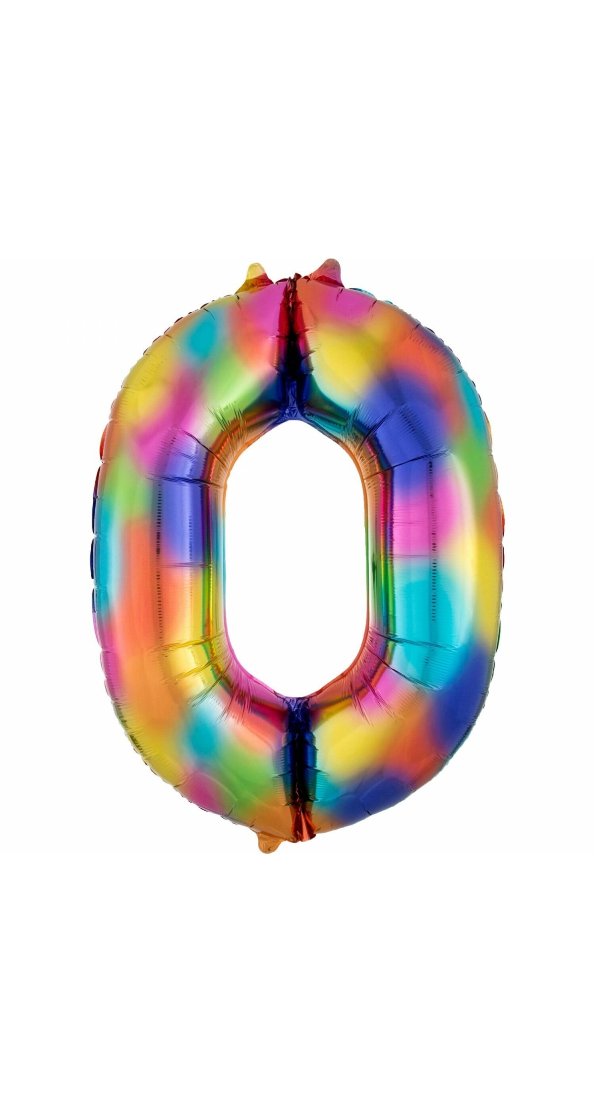 Rainbow Splash Number 0 Foil Balloon - 34"