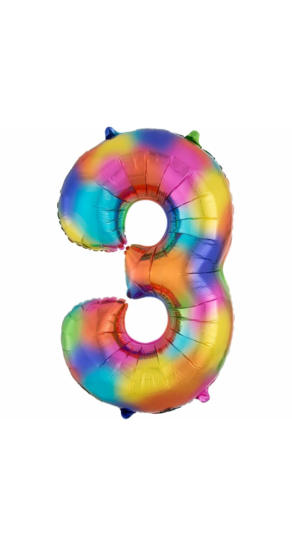 Rainbow Splash Number 3 Foil Balloon - 34"
