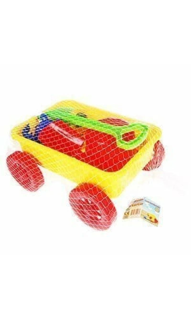 Sand Tow Cart with Accessories 17cm x 25cm x 35cm - 7pcs