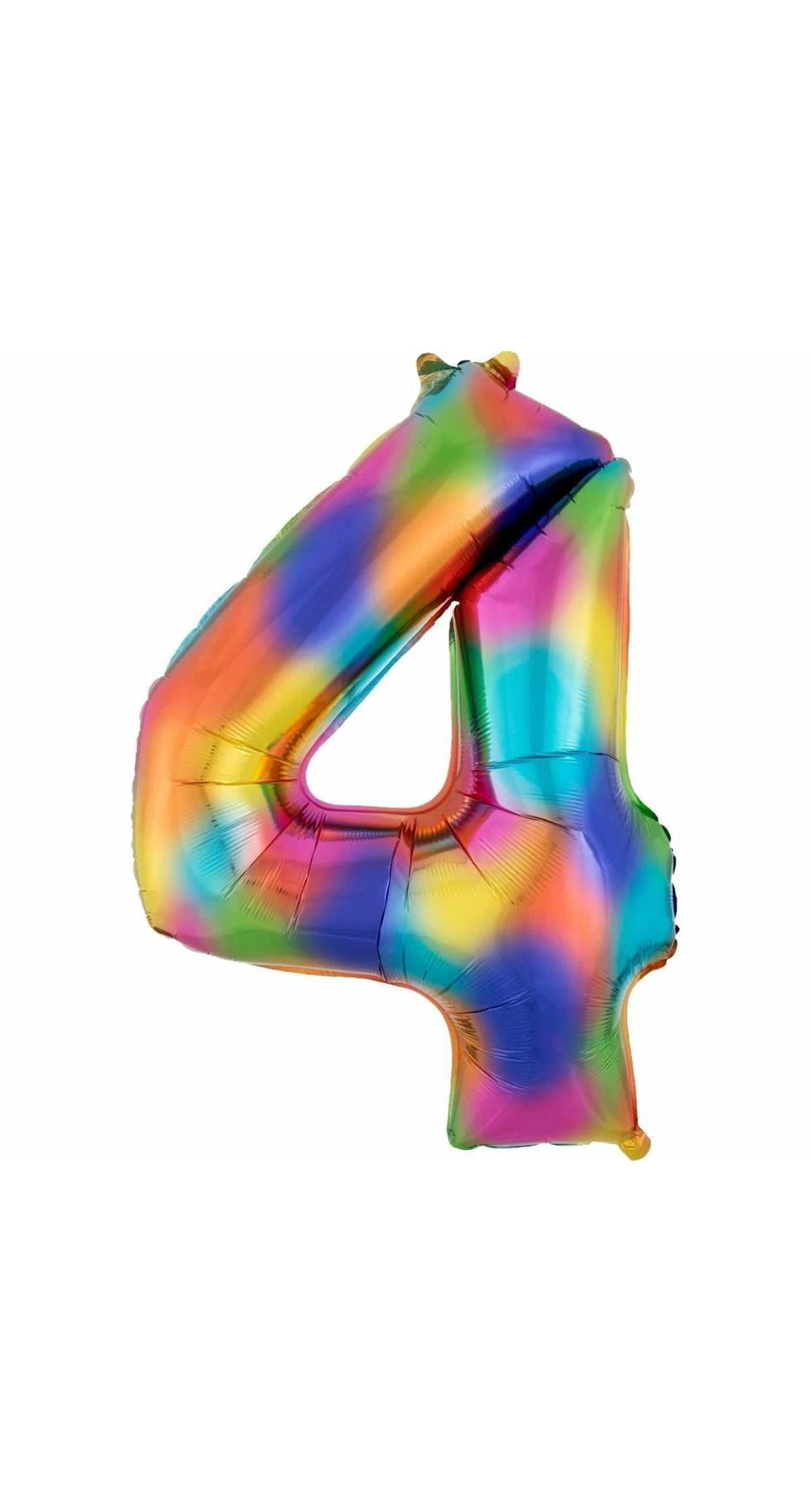 Rainbow Splash Number 4  Foil Balloon - 34"