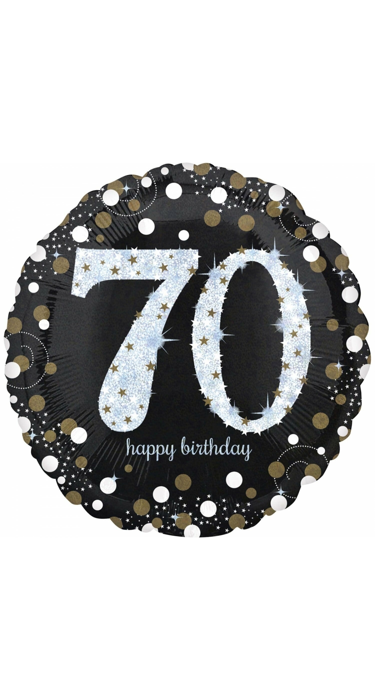 Jumbo Silver Sparkling Birthday 70 Foil Balloon - 71 x 71cm