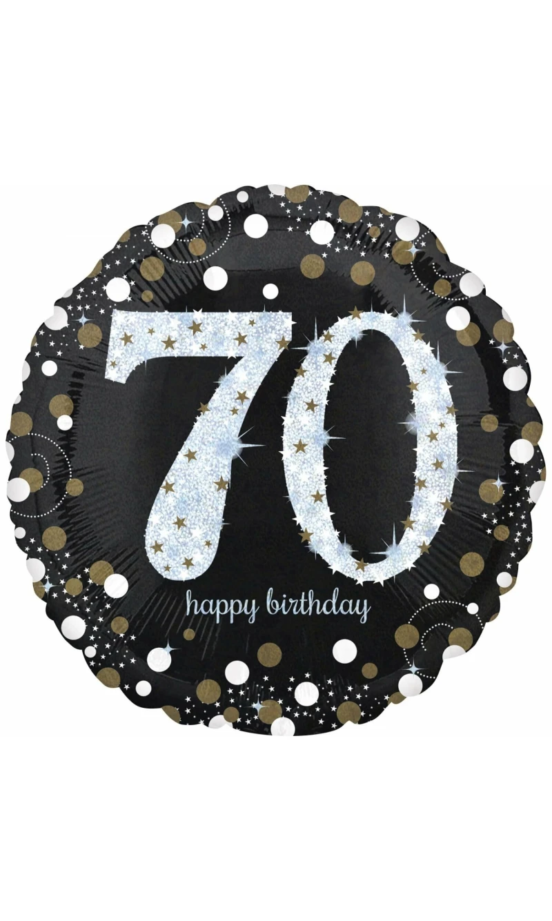 Jumbo Silver Sparkling Birthday 70 Foil Balloon - 71 x 71cm
