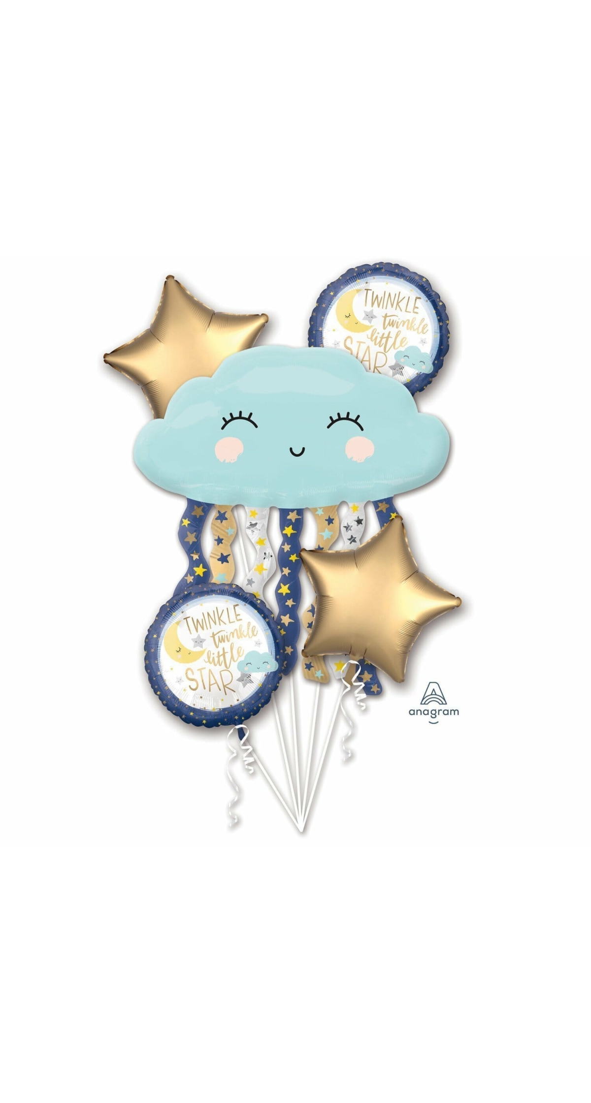 Twinkle Little Star Foil Balloon Bouquet - 5pk