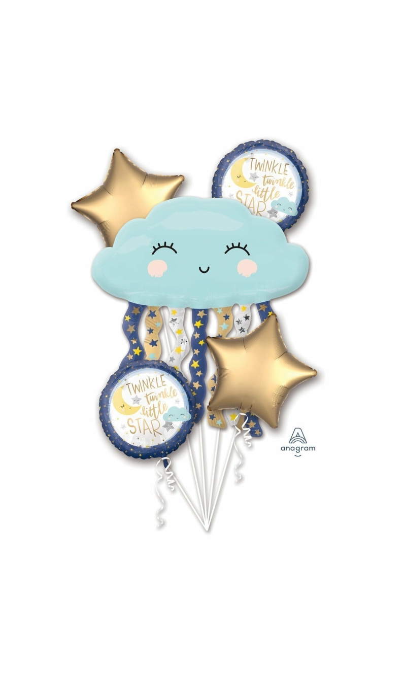 Twinkle Little Star Foil Balloon Bouquet - 5pk