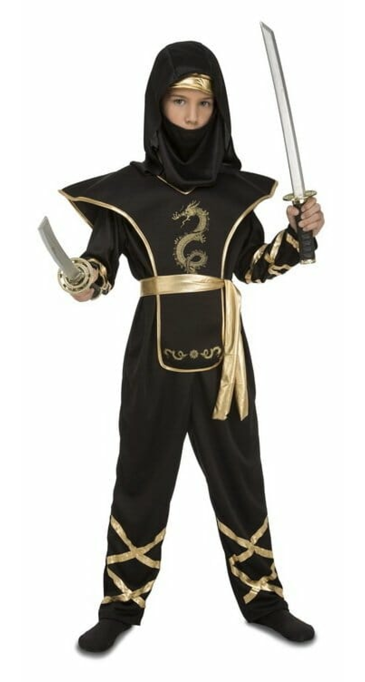 Black Ninja Boy Costume - Age 5 to 6 Years