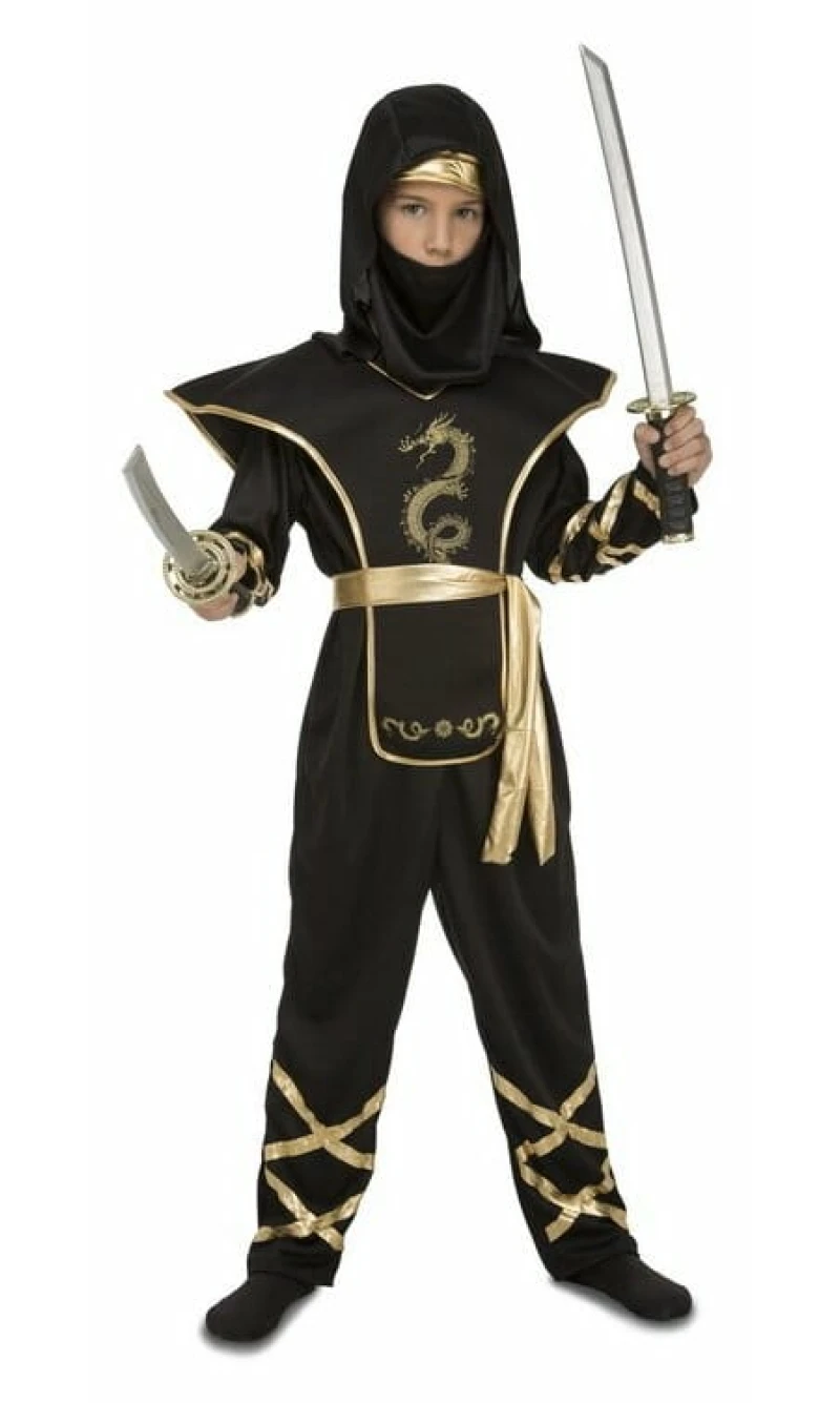 Black Ninja Boy Costume - Age 5 to 6 Years