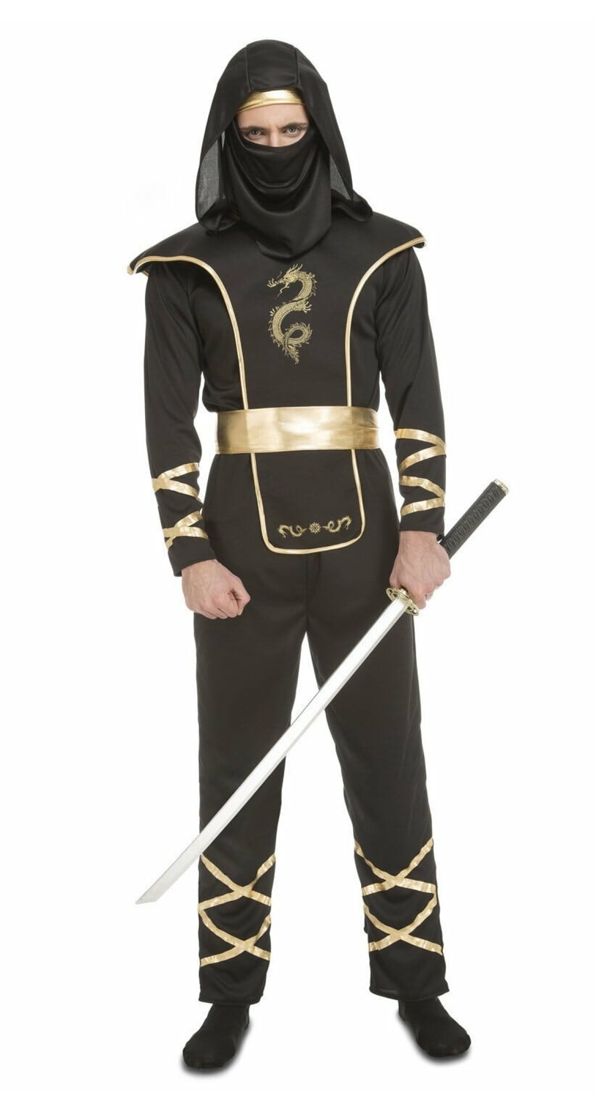 Ninja Negro Man Costume - Adult Size Extra Small