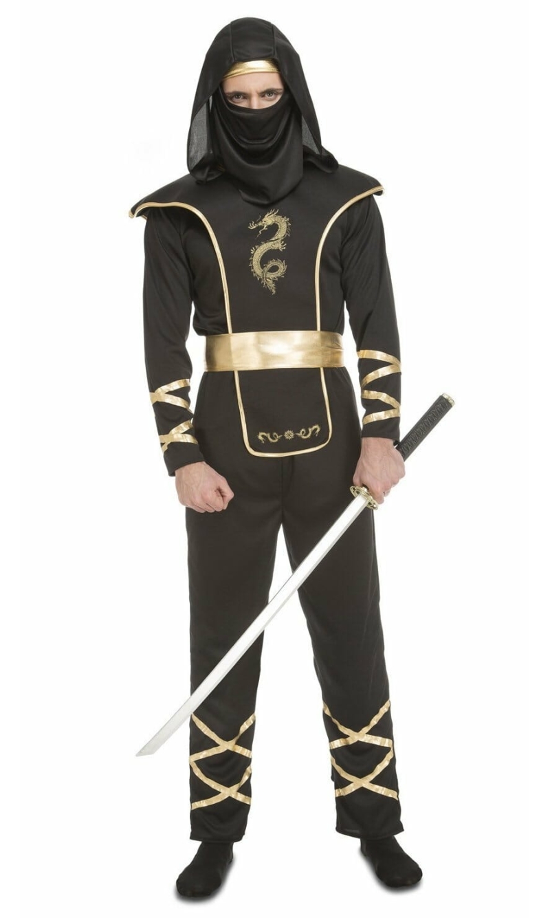 Ninja Negro Man Costume - Adult Size Small