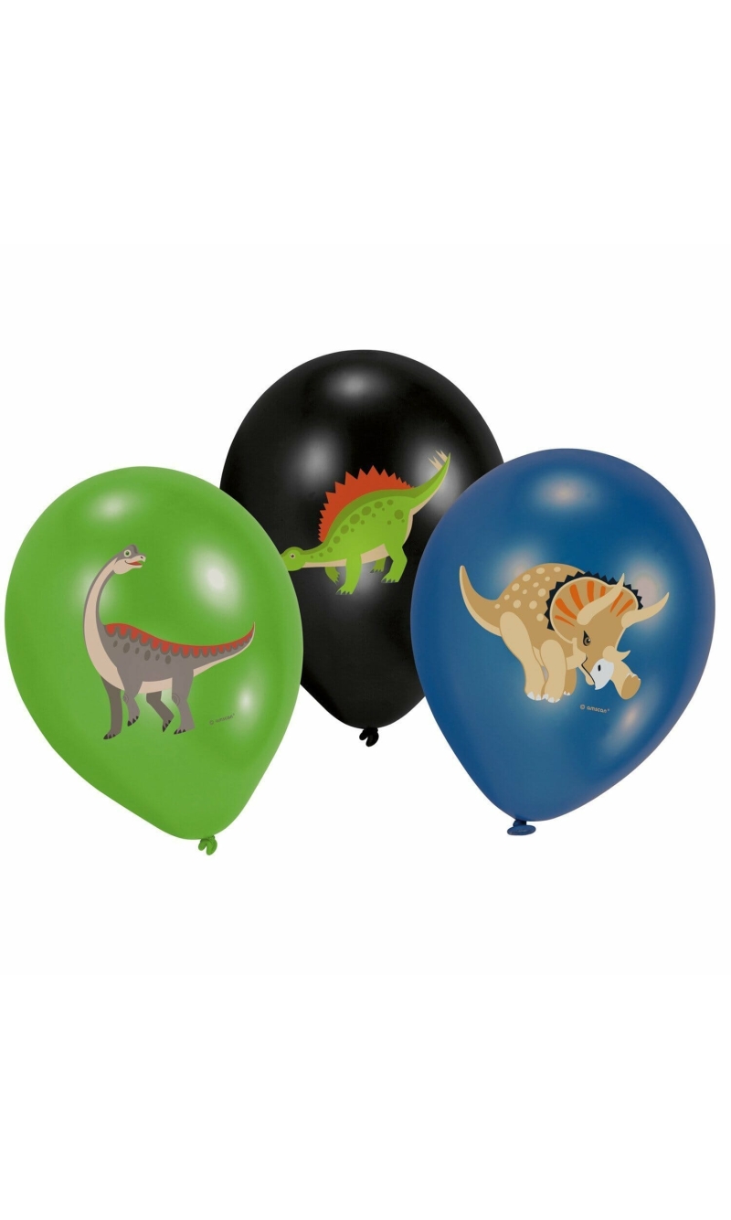 Happy Dinosaur 11" (27.5cm) Latex Balloons - 6pk