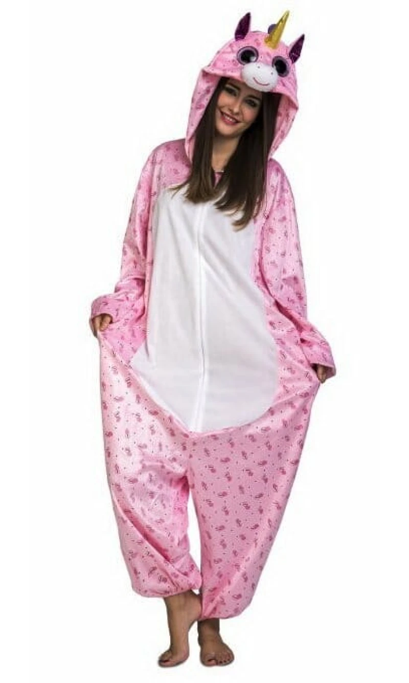 Cool Big Eyes Pink Unicorn (Onesie) - Adult Size Small