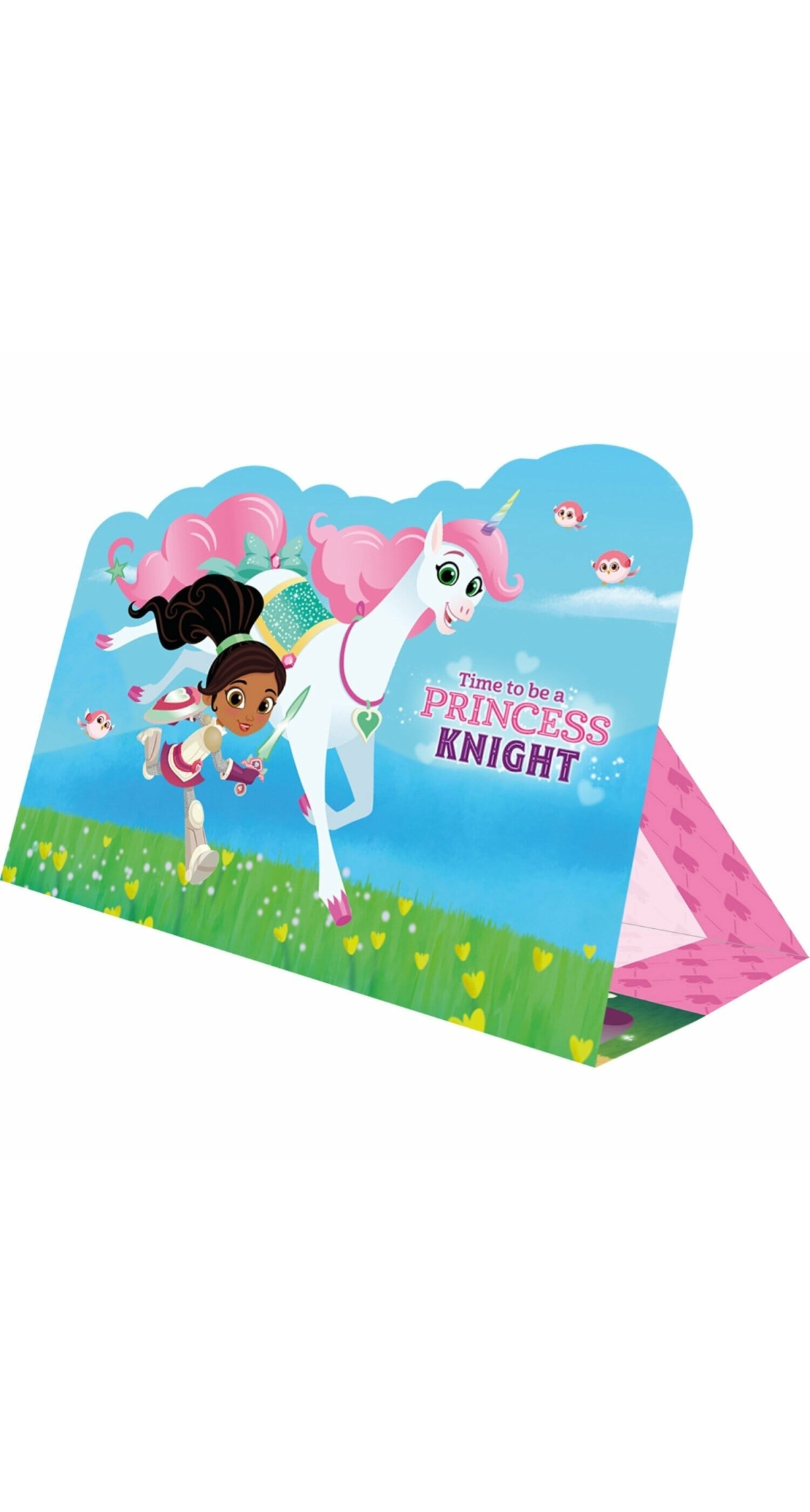 Nella The Princess Knight Die cut Invitations & Envelopes 15cm x 11cm - 8pk