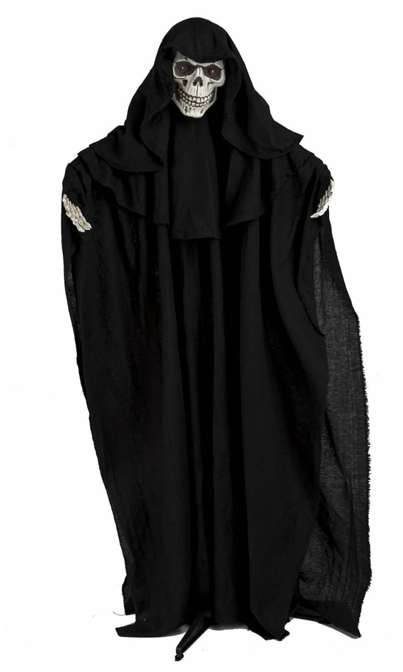Black Hanging Skeleton Ghost with Light Sound & Movement - 150x18x160cm