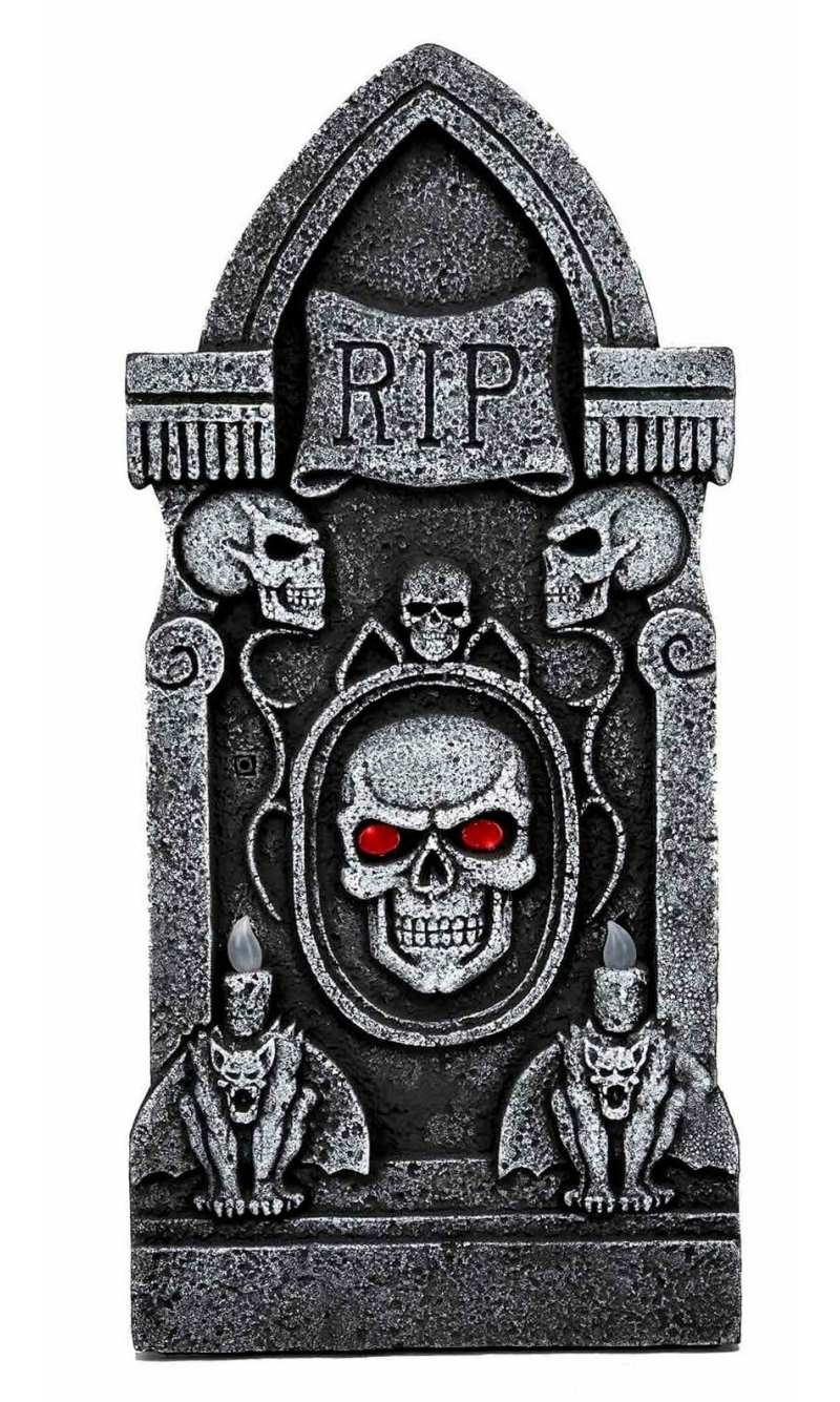 Tombstone with Illuminated Eyes - 91x43x40cm