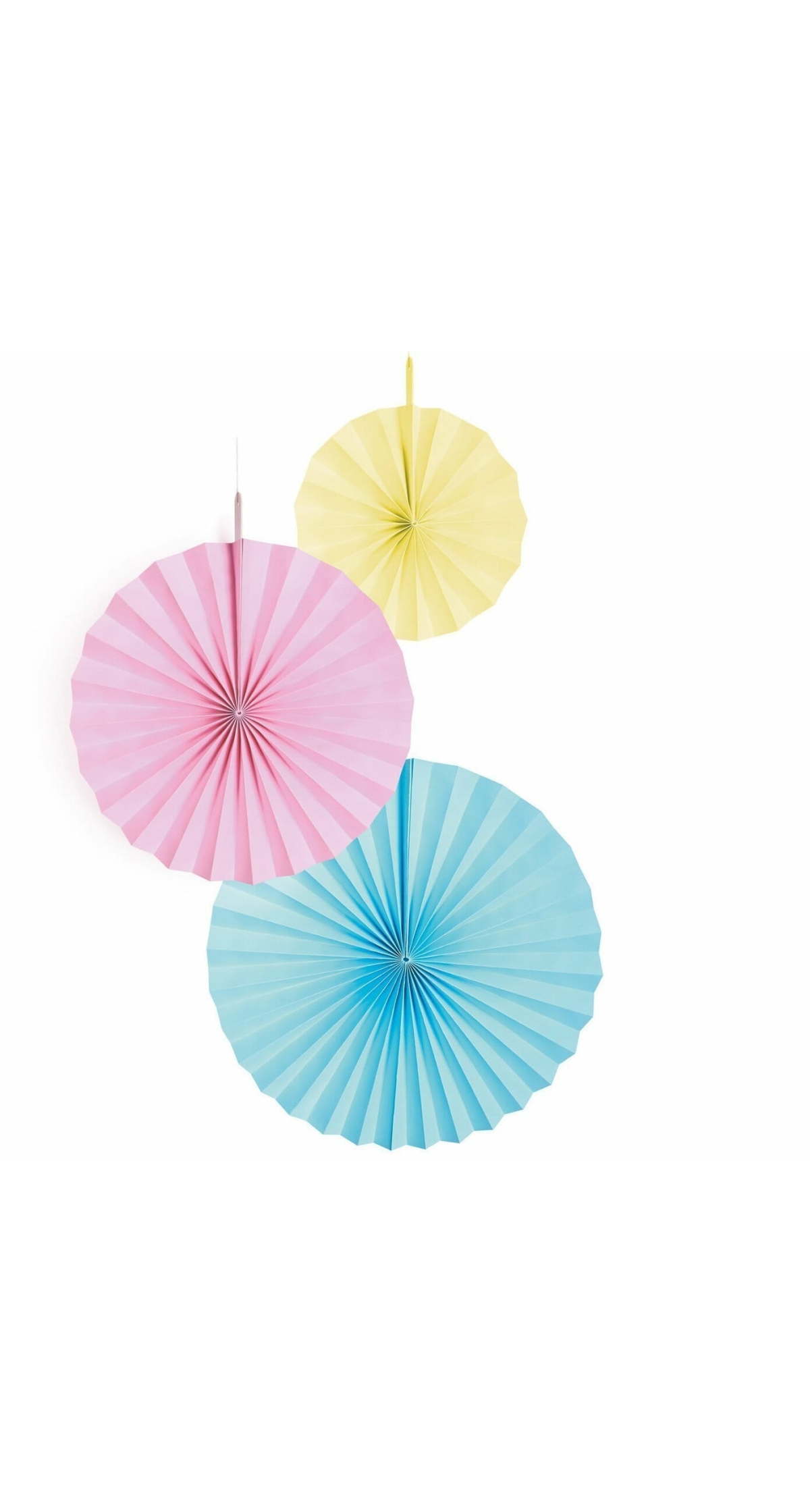 Fan Decorations Pastel Rainbow Paper 18cm / 30cm / 38cm - 3pk