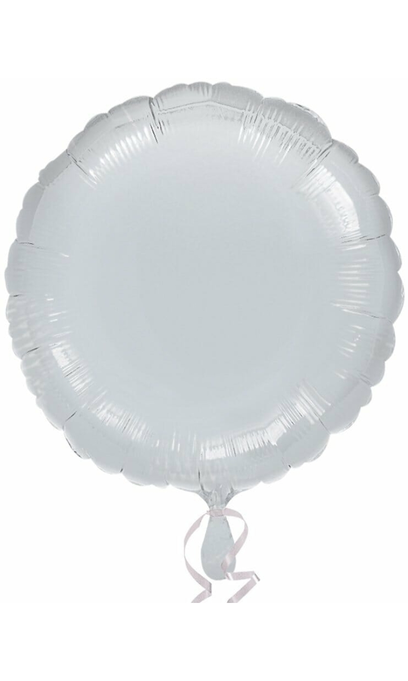 Metallic Silver Round Foil Balloon 18"