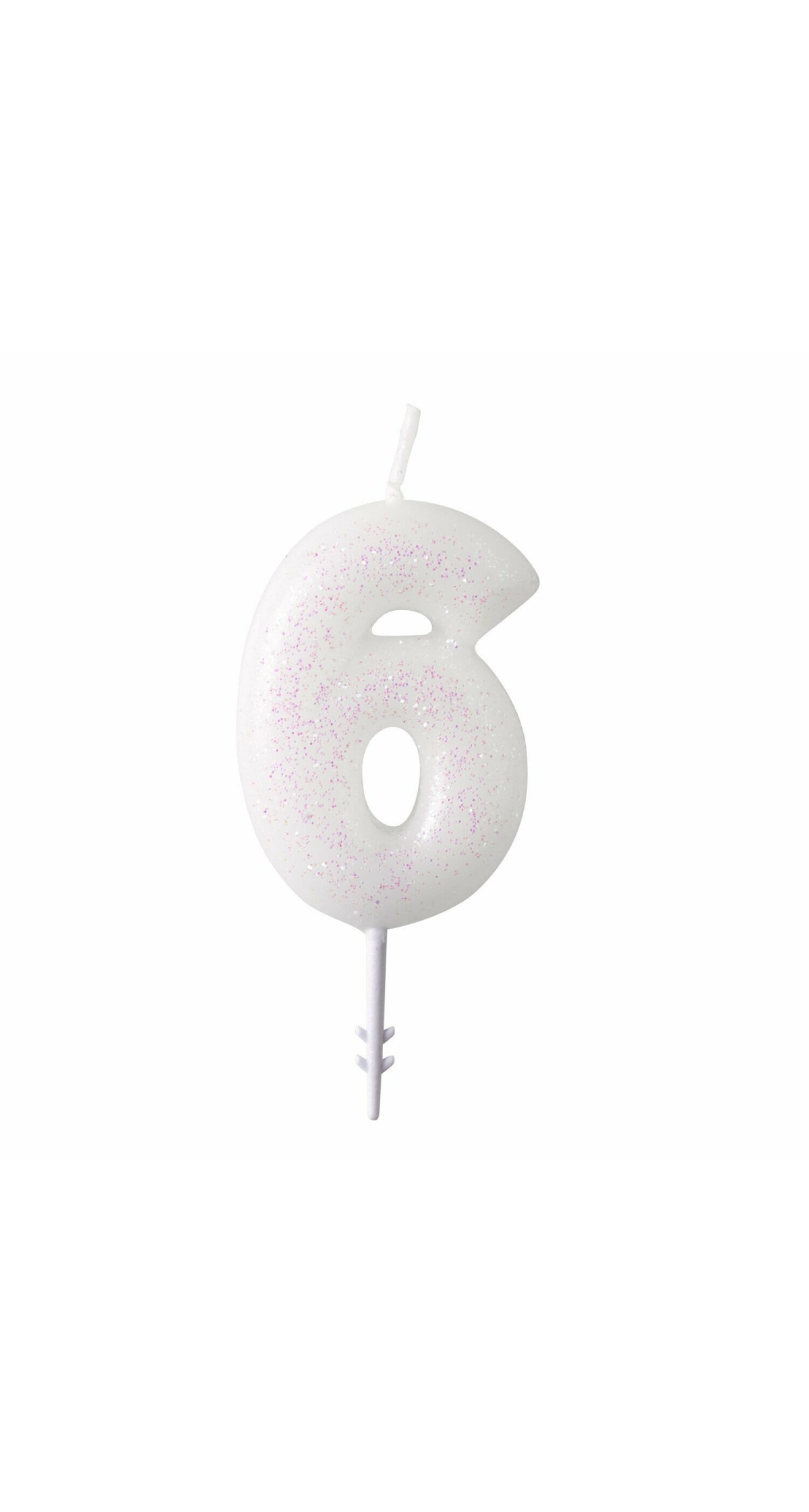 Numeral Candle 6 Glitter Height 6.5 cm