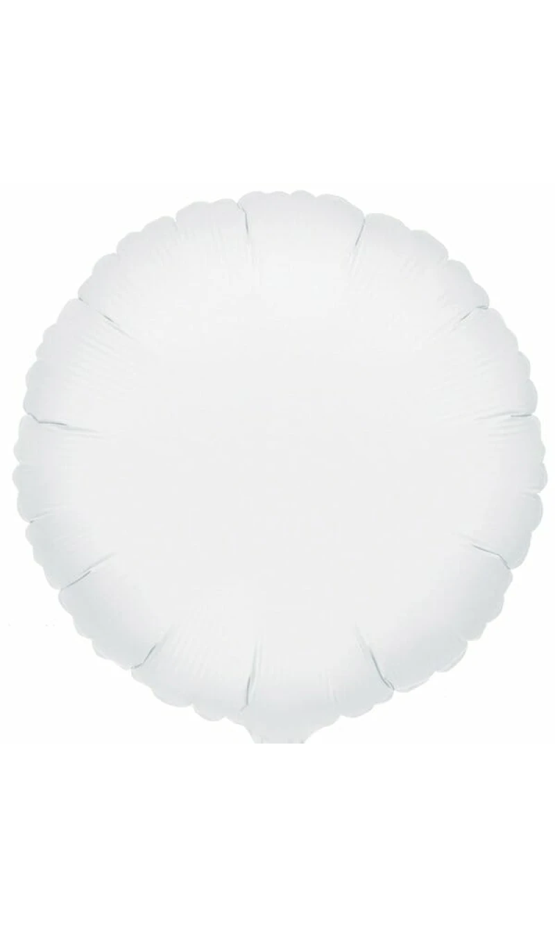 Metallic White Round Foil Balloon 18"