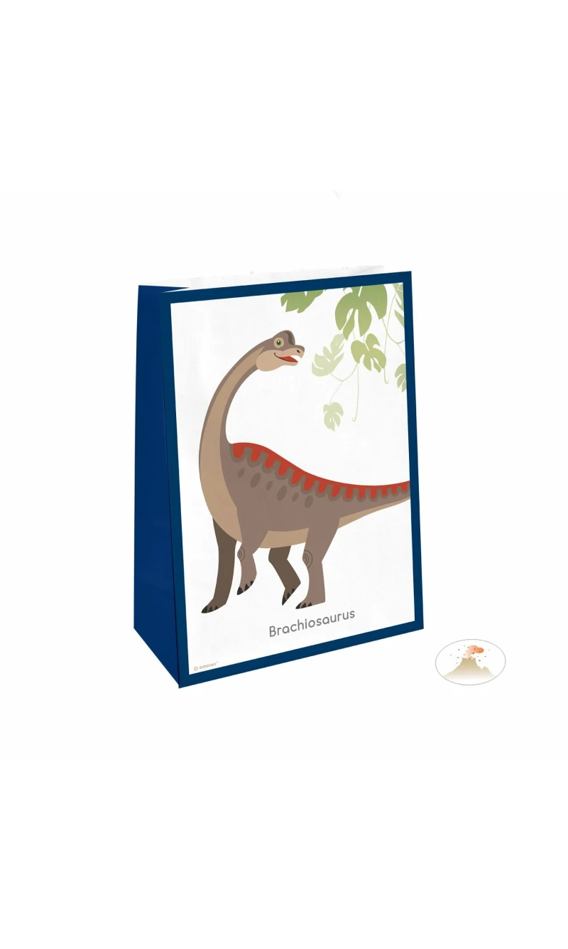 Happy Dinosaur Paper Bags - 4pk