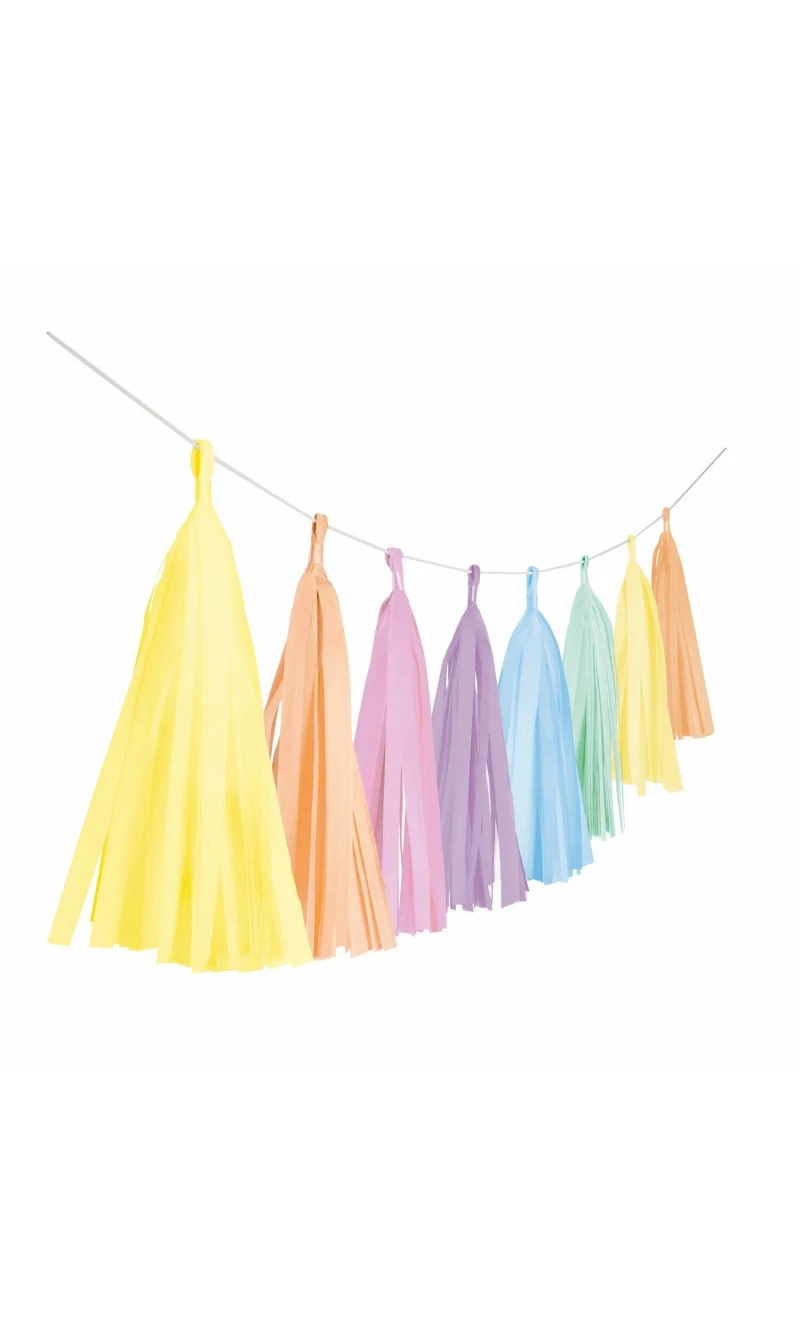 Garland Tassel Pastel Rainbow Paper - 304cm