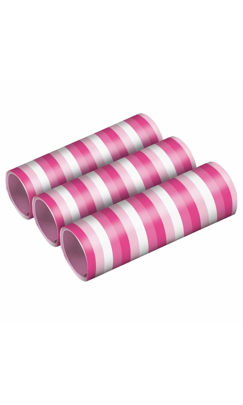 Hot Pink Paper Streamers (0.7 x 400cm) - 3pk